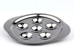 Assiette à escargots en inox 6 empreintes