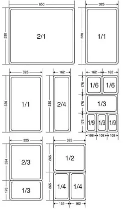 Bac gastronorme GN 1/3 Ht 6,5 cm Matfer