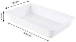 Bac plat blanc 2 litres 30 x 20 x ht 6,3 cm Gilac