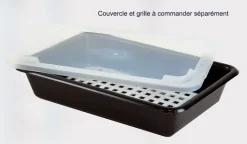 Bac plat 3 L noir 34 x 23 x ht 7 cm Gilac