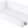 Bac plat norme HACCP 3 L blanc 34 x 23 x ht 7 cm Gilac