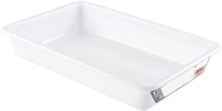 Bac plat norme HACCP 5 L blanc 43 x 28 x ht 7 cm Gilac