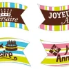 Banderole azyme "Joyeux anniversaire" (x 24) Décoration gâteau Florensuc