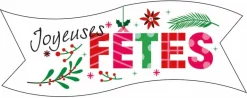 Banderole Joyeuses Fêtes en azyme (x 24) Décoration gâteau Florensuc