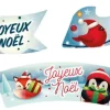 Banderole Joyeux Noel en azyme (x 24) Père Noël et son Renne Florensuc