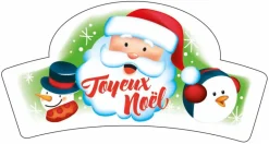 Banderole Joyeux Noel en azyme (x 24) Père Noël Florensuc