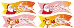 Banderole Joyeux Noël en azyme (x 24) 4 décors assortis Florensuc