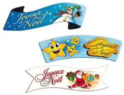 Banderole Joyeux Noël en azyme (x 24) Décoration gâteau Florensuc