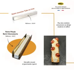 Barre inox pour Moule Viennoiserie 25 x 2,5 x ht 2,5 cm Mallard Ferrière