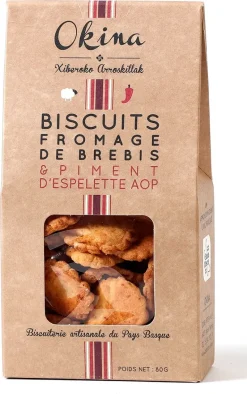 Biscuit au fromage de brebis et piment Espelette 80 g Okina