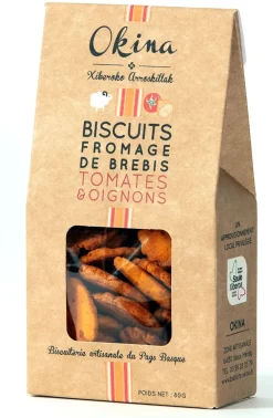 Biscuit au fromage de brebis tomates et oignons 80 g Okina