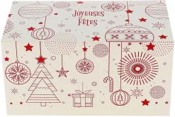 Boîte à bûche Rouge en Fêtes (x 25) 40 x 11,5 cm