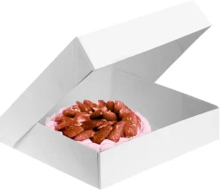 Boîte à entremets carrée blanche hauteur 8 cm 18 x 18 cm (x 50)