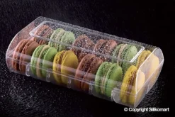 Boîte à macarons Macado fuchsia pour 12 macarons Silikomart