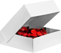 Boîte à savarin carrée blanche hauteur 10 cm 23 x 23 cm (x 10)