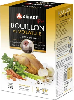 Bouillon de volaille à infuser Pro 5 x 2 litres Ariake