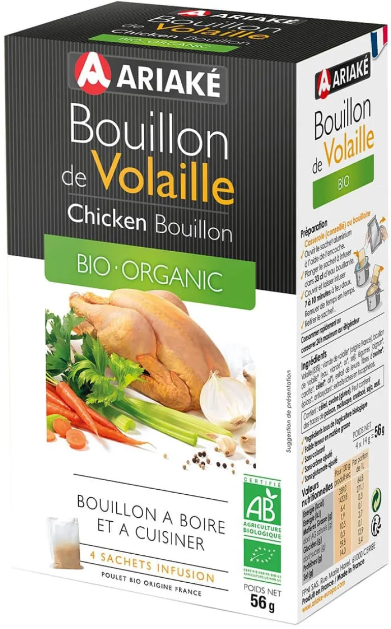 Bouillon de volaille à infuser Bio 4 x 33 cl Ariake