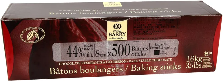 Bâtons de chocolat (x 500) pour pain au chocolat 1,6 kg Cacao Barry