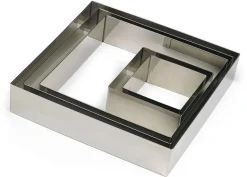 Carré inox 16 x 16 x ht 4,5 cm Gobel