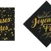 Carrés Joyeuses Fêtes (x 24) décoration de bûche 4 x 4 cm