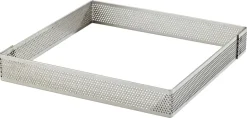 Carré à tarte perforé inox ht 2 cm 10 x 10 cm Mallard Ferrière