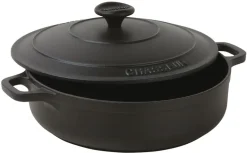 Cocotte basse en fonte noire Ø 24 cm Le Chasseur