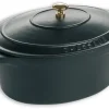 Cocotte ovale en fonte noire 35 x 28 cm Le Chasseur