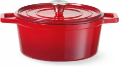 Cocotte ovale en fonte rouge 31,7 x 24 cm Hendi
