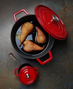 Cocotte ovale en fonte rouge 31,7 x 24 cm Hendi