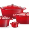 Cocotte ovale en fonte rouge 40,5 x 25,5 cm Hendi
