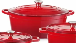Cocotte ovale en fonte rouge 40,5 x 25,5 cm Hendi