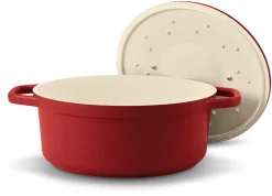 Cocotte ovale Plume rouge orangé 31 cm Beka