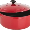 Cocotte ronde en fonte rouge Ø 18 cm Le Chasseur