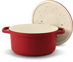 Cocotte ronde Plume rouge orangé Ø 24 cm Beka