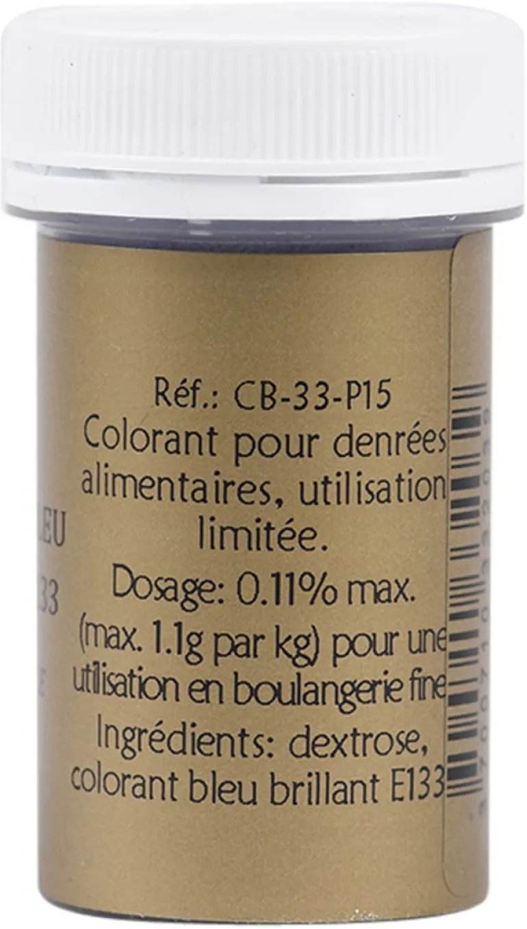 Colorant alimentaire en poudre bleu brillant 10 g Selectarôme