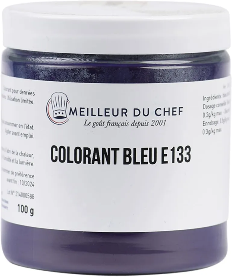 Colorant alimentaire en poudre bleu brillant 100 g Selectarôme