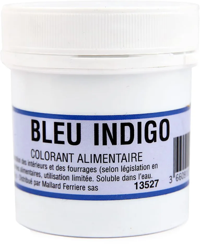 Colorant alimentaire en poudre bleu indigo 20 g Mallard Ferrière