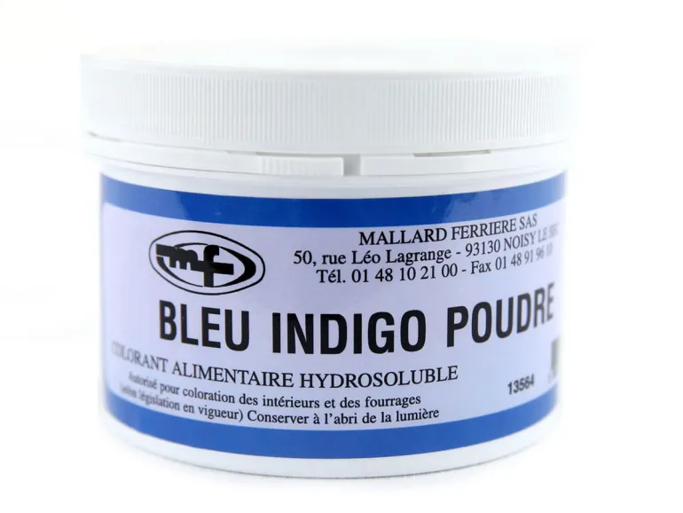 Colorant alimentaire en poudre bleu indigo 100 g Mallard Ferrière