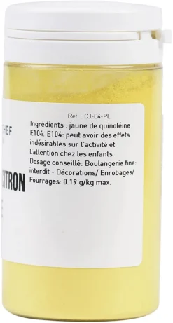 Colorant alimentaire en poudre jaune citron 25 g Selectarôme