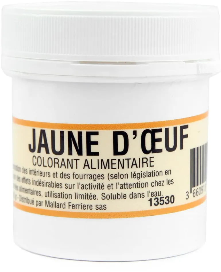 Colorant alimentaire en poudre jaune d'œuf 20 g Mallard Ferrière
