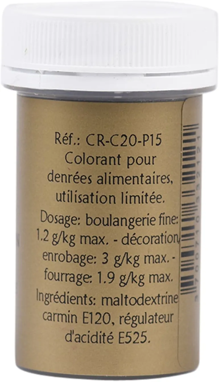 Colorant alimentaire en poudre rouge carmin 10 g Selectarôme