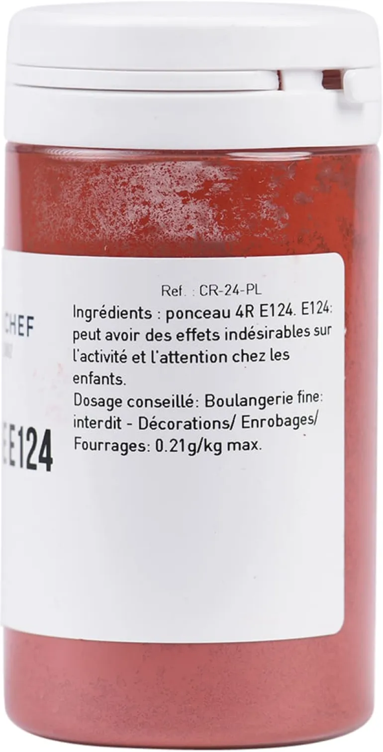 Colorant alimentaire en poudre rouge E124 25 g Selectarôme