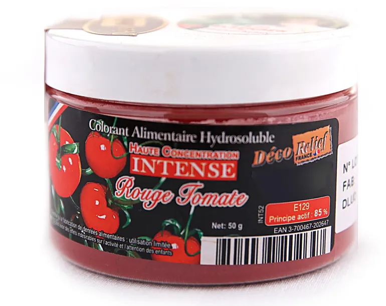 Colorant alimentaire en poudre rouge tomate 50g Déco Relief