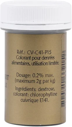 Colorant alimentaire en poudre vert chlorophylle 10 g Selectarôme