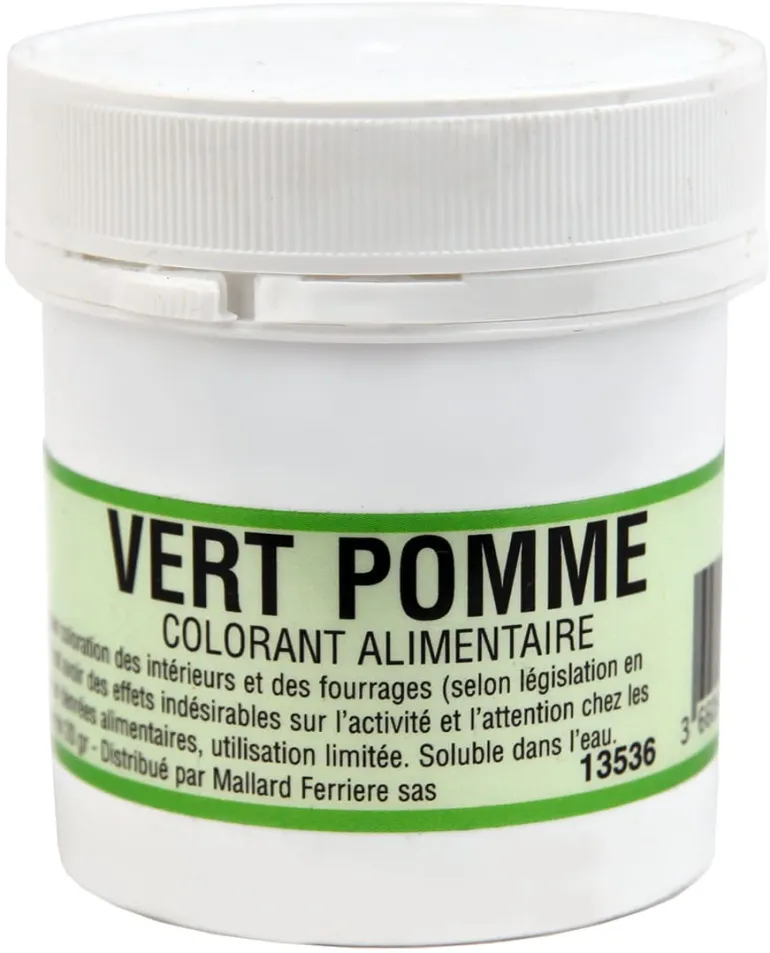 Colorant alimentaire en poudre vert pomme 20 g Mallard Ferrière