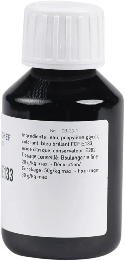 Colorant alimentaire liquide bleu E133 1 litre Meilleur du Chef
