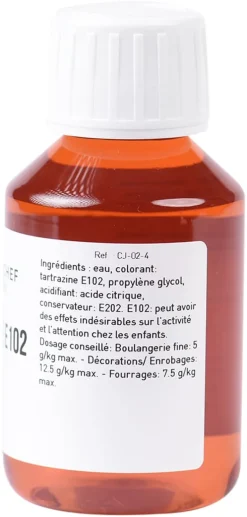 Colorant alimentaire liquide jaune citron E102 58 ml Meilleur du Chef