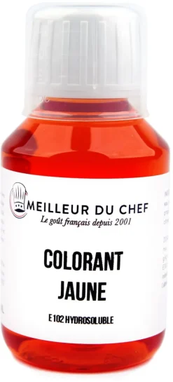 Colorant alimentaire liquide jaune citron E102 115 ml Meilleur du Chef