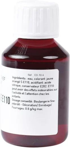 Colorant alimentaire liquide orange E110 115 ml Meilleur du Chef