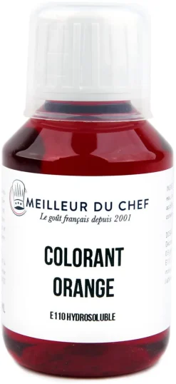 Colorant alimentaire liquide orange E110 115 ml Meilleur du Chef